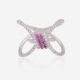Radiant Infinity 925 Silver Fuchsia Spiral Glamour Ring