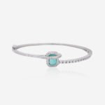Turquoise Dream Wavy Kada 925 Sterling Silver Bracelet | Anikhya Jewellery