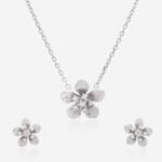 Petals of Refined Grace Timeless 925 Sterling Silver Necklace Set by Anikhya Jewellery