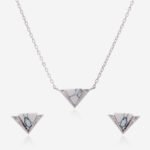 Invincible Geometry Triangle 925 Sterling Silver Necklace Set | Anikhya Jewellery